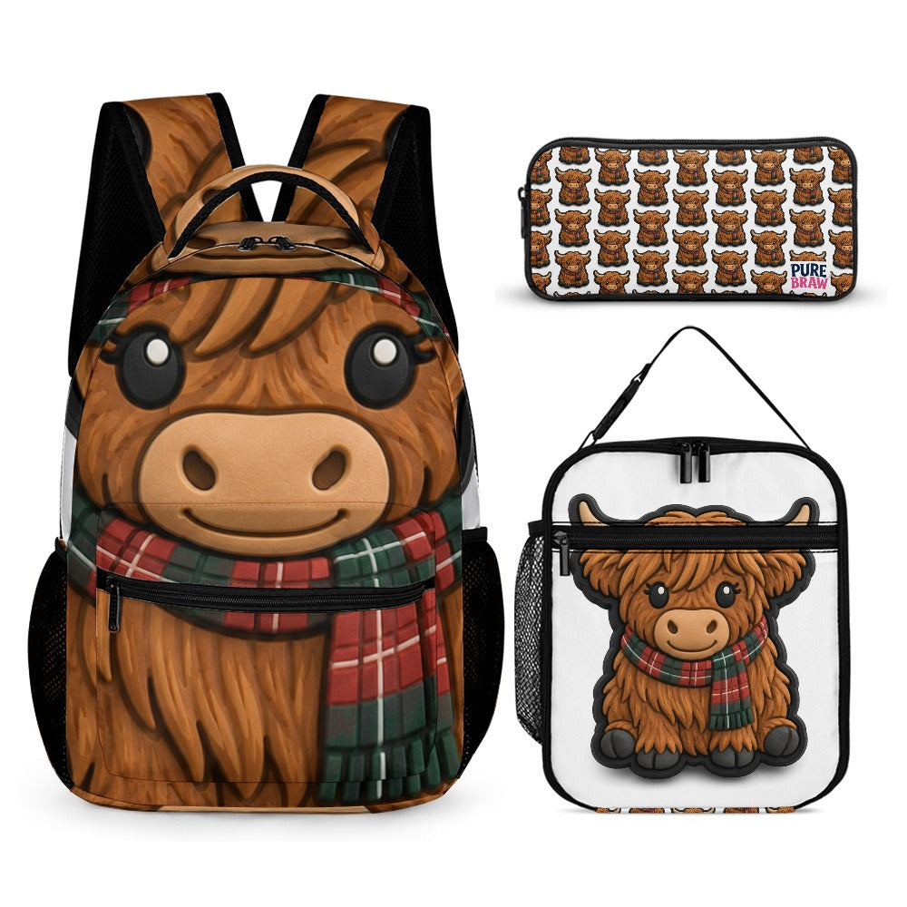 Mc Moo Coo™ 3-Piece School Set – Backpack, Lunch Bag & Pencil Case