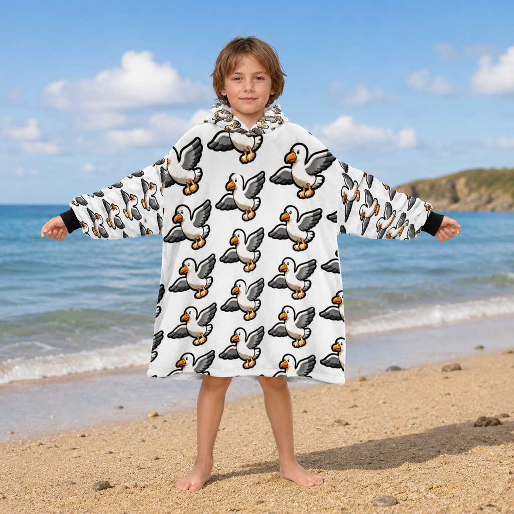 Steven Seagull™ Kids Oversized Hoodie Blanket | Scottish Gift 🌍 FREE Worldwide Shipping