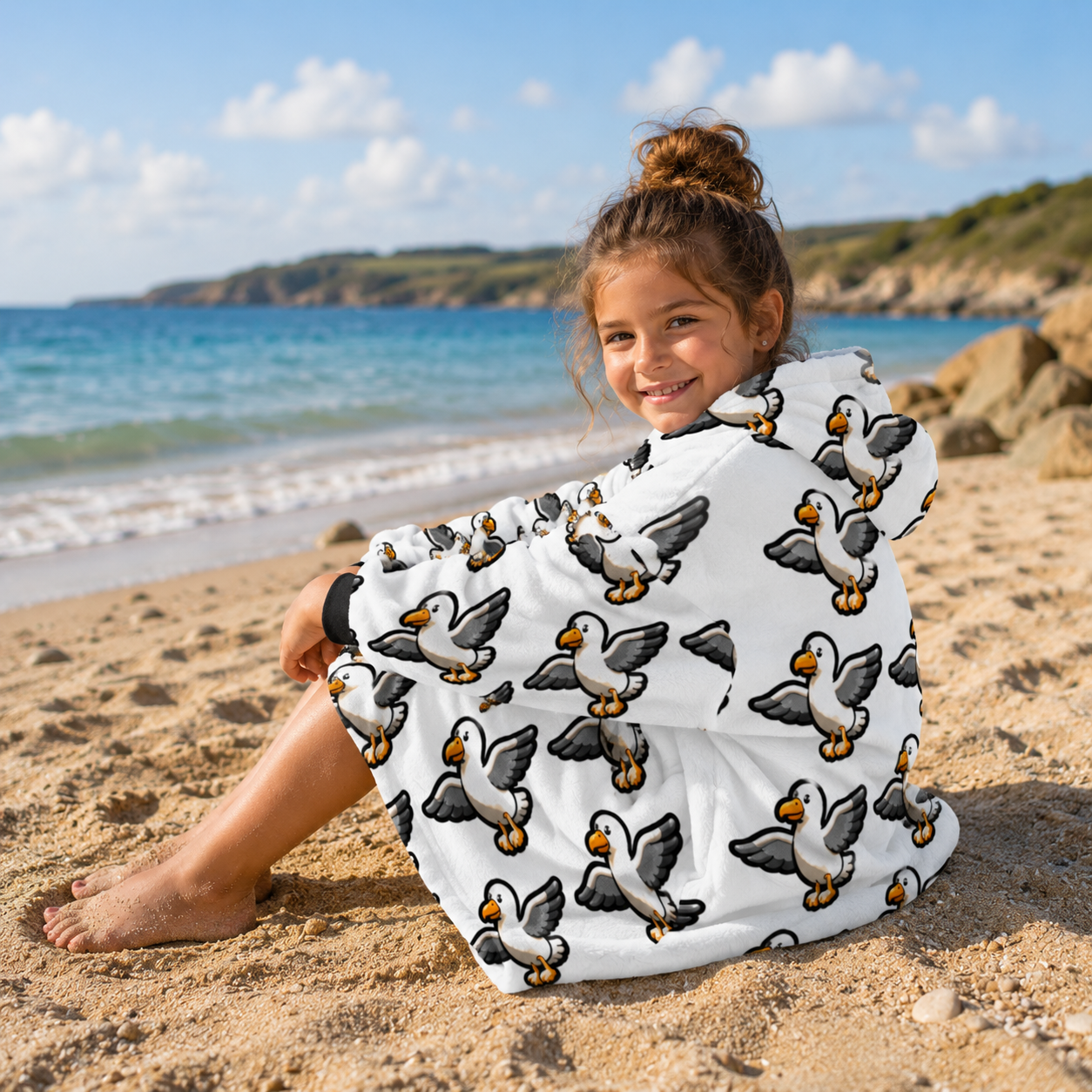 Steven Seagull™ Kids Oversized Hoodie Blanket | Scottish Gift 🌍 FREE Worldwide Shipping