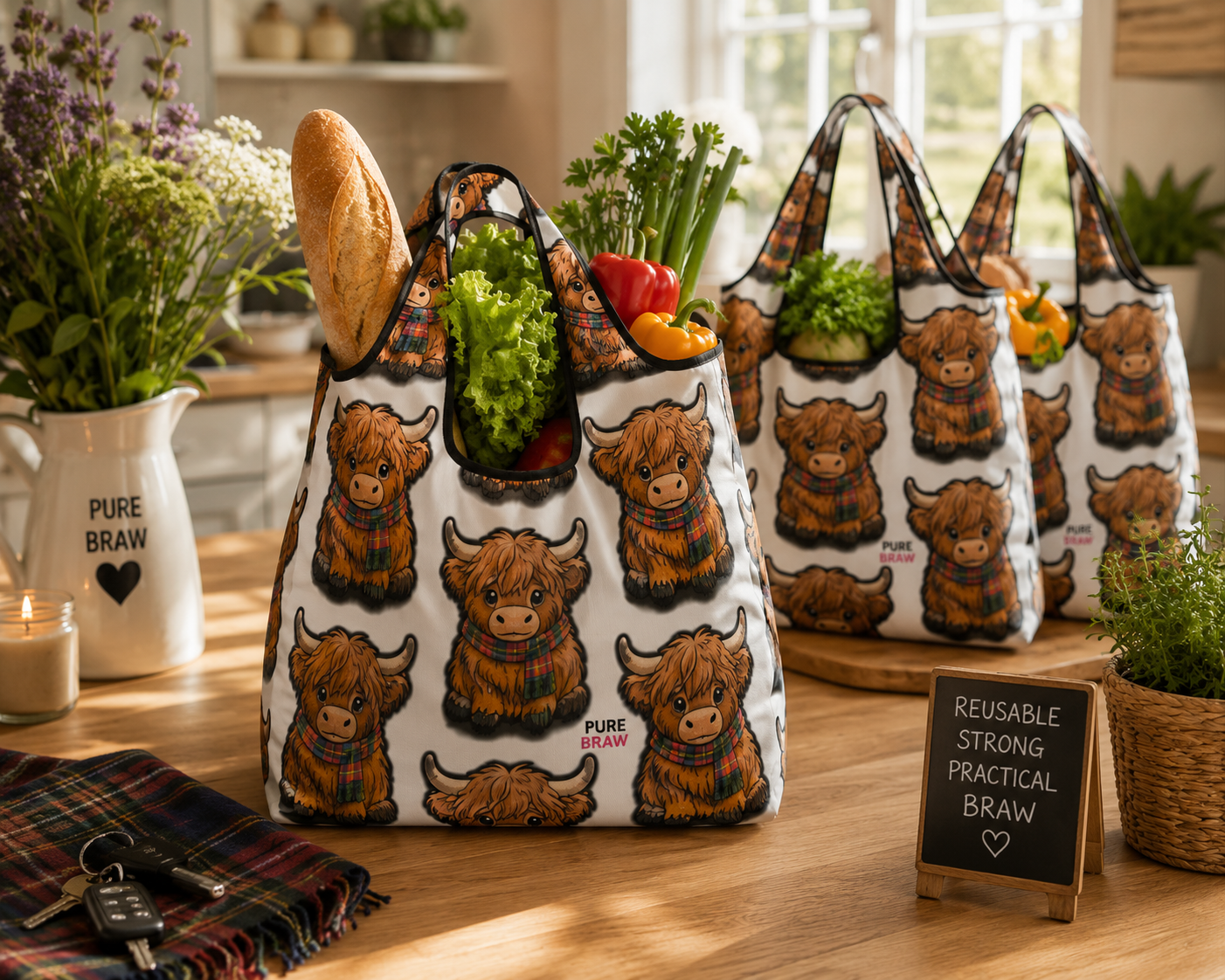 Mc Moo Coo™ Reusable Shopping Bags – 3 Pack