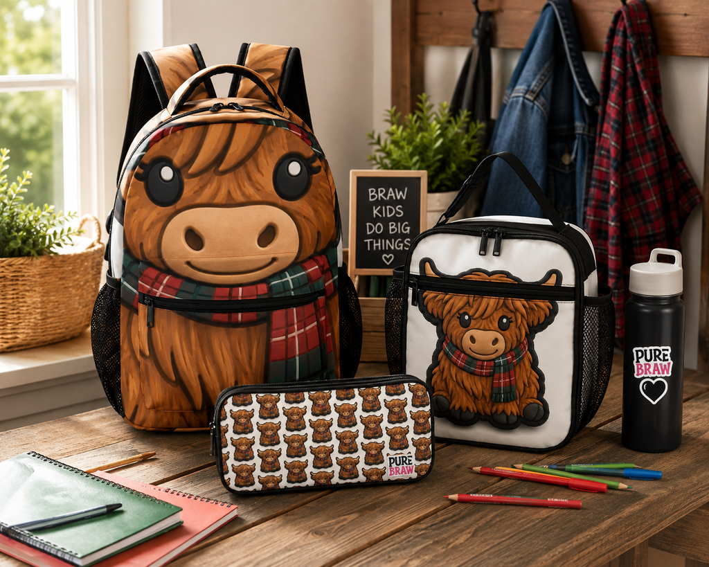 Mc Moo Coo™ 3-Piece School Set – Backpack, Lunch Bag & Pencil Case