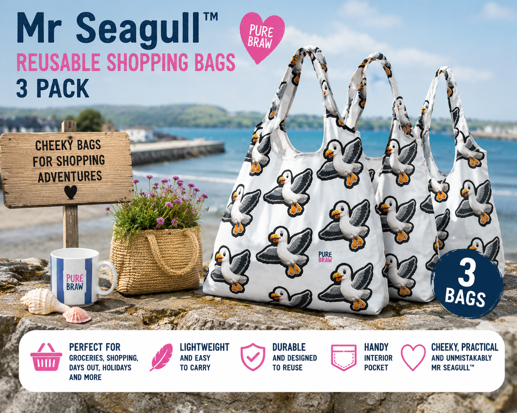 Mr Seagull™ Reusable Shopping Bags – 3 Pack