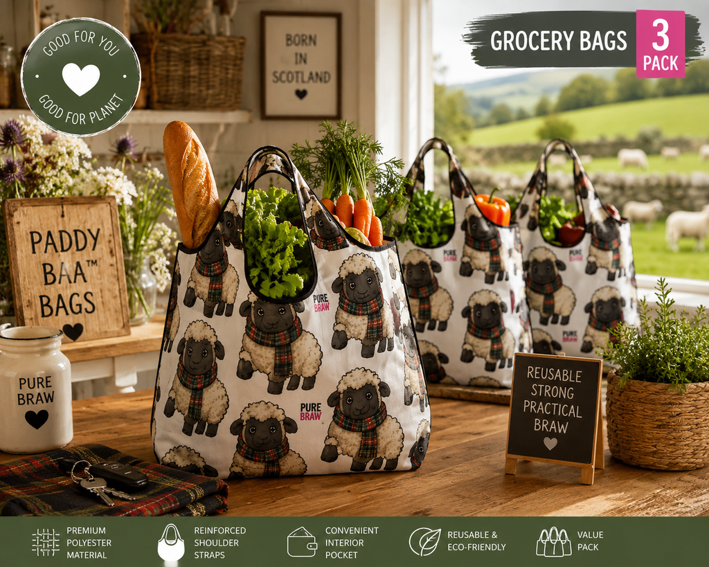 Paddy Baa™ Reusable Shopping Bags – 3 Pack