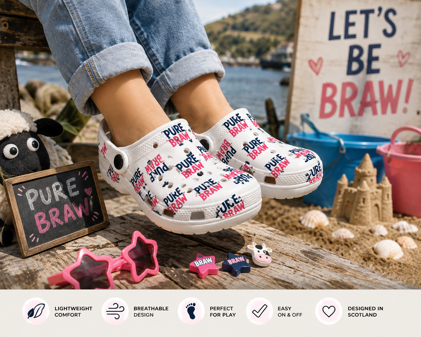 Pure Braw™  Bold Kids Clogs