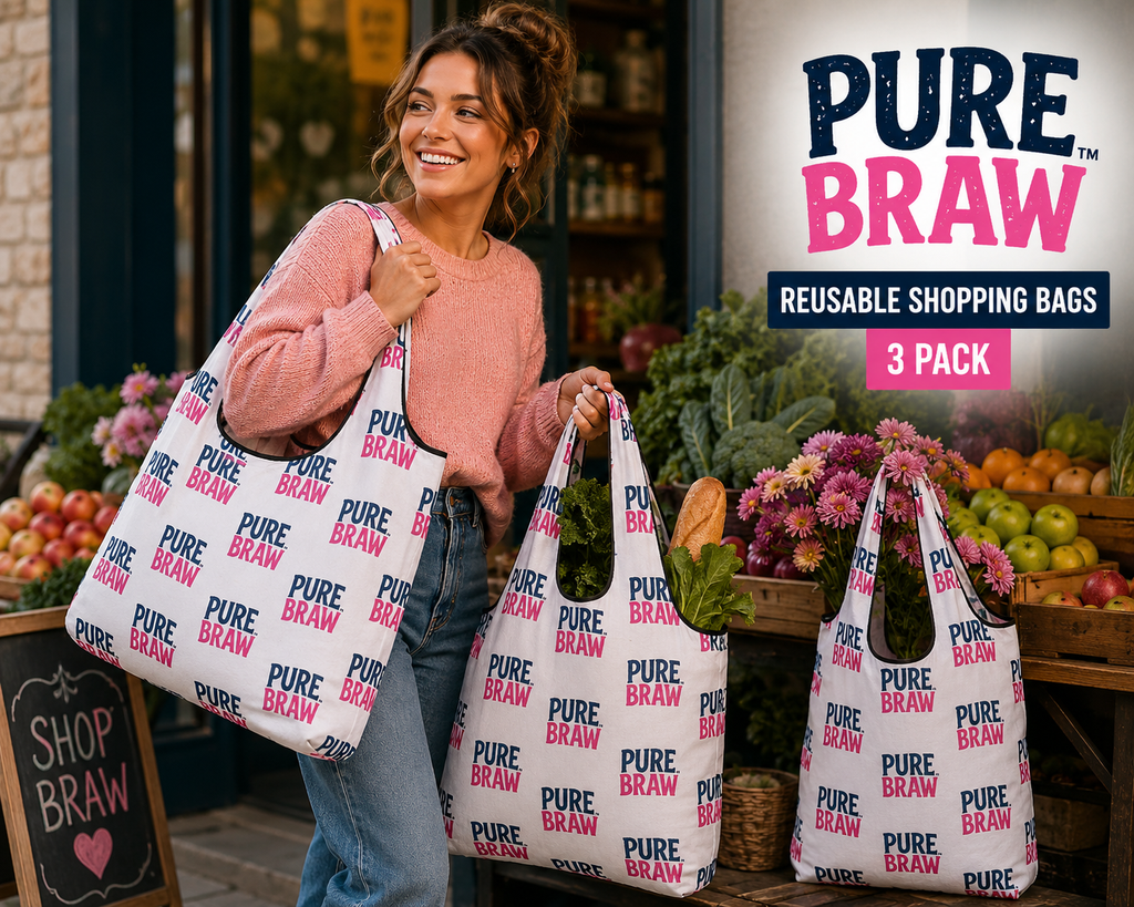Pure Braw Bold™ Reusable Shopping Bags – 3 Pack