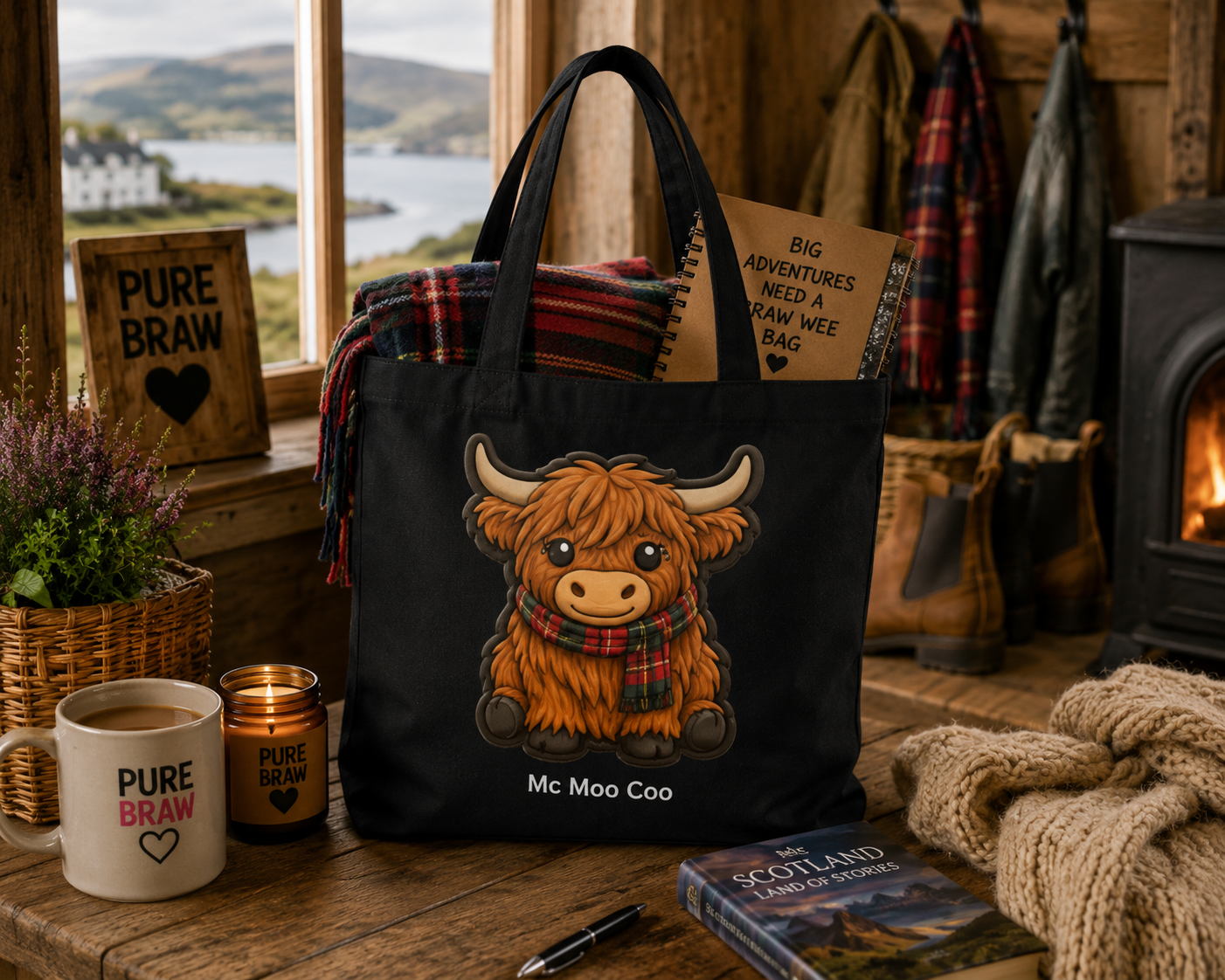 Mc Moo Coo™ Highland Cow Canvas Tote Bag