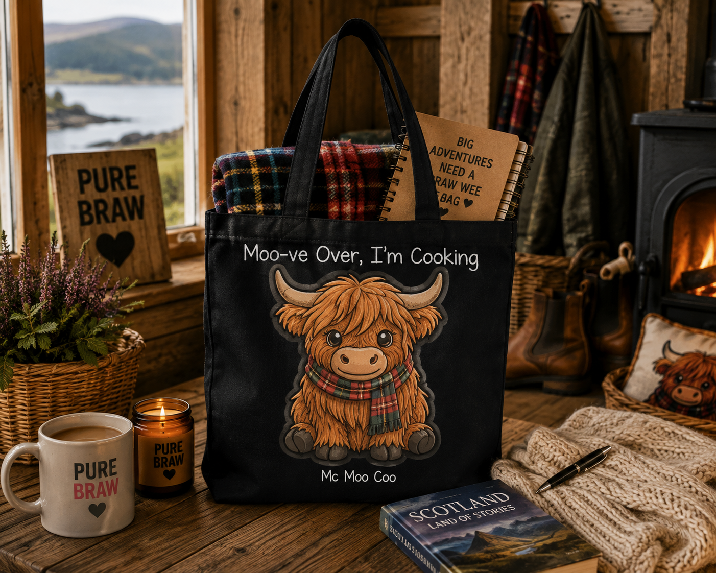 Mc Moo Coo™ Highland Cow Canvas Tote Bag