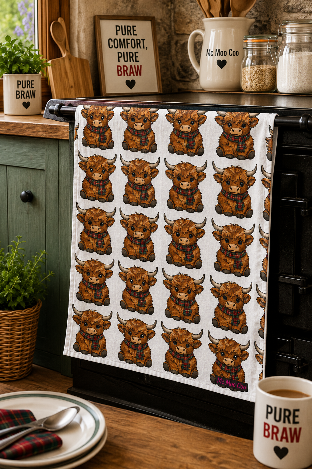 Mc Moo Coo™ Herd of Coos Tea Towel