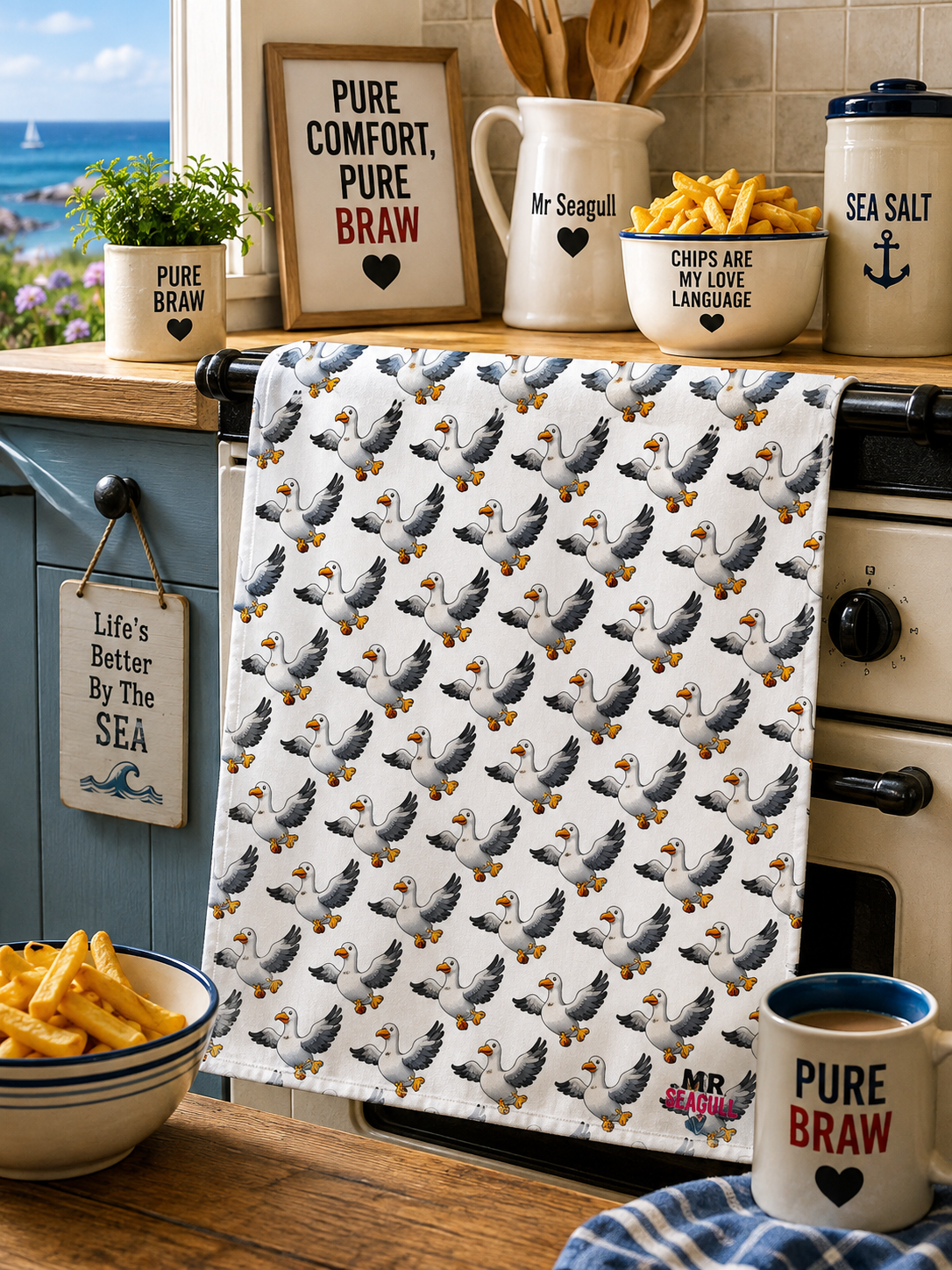 Mr Seagull™ Seagull Squad Tea Towel
