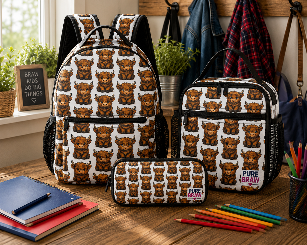 Mc Moo Coo™ 3-Piece School Set – Backpack, Lunch Bag & Pencil Case