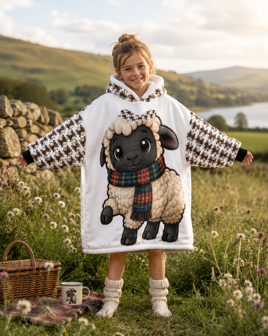 Pure Braw™ Paddy Baa Sheep Blanket Hoodie - Kids 🌍 FREE Worldwide Shipping