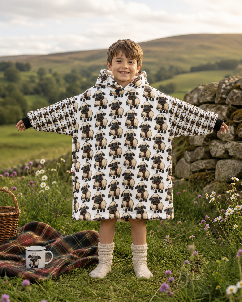 Pure Braw™ Paddy Baa Sheep Blanket Hoodie - Kids 🌍 FREE Worldwide Shipping