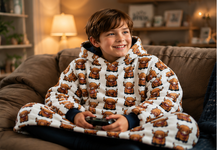 Pure Braw™ Moo Coo Blanket Hoodie - Kids 🌍 FREE Worldwide Shipping