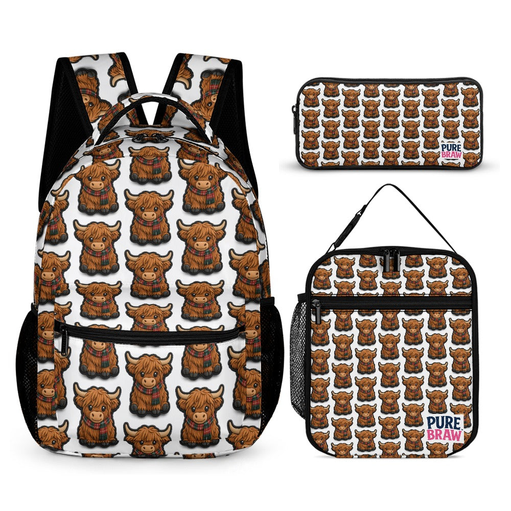 Mc Moo Coo™ 3-Piece School Set – Backpack, Lunch Bag & Pencil Case